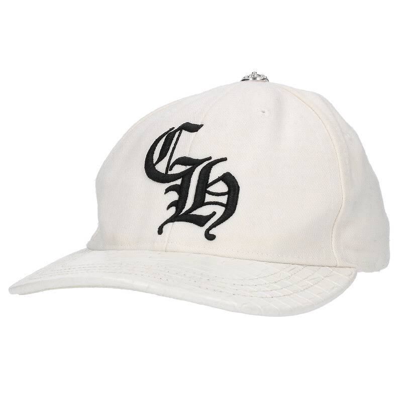 クロムハーツ Chrome Hearts サイズ:ONE SIZE TRUCKER CAP トラッカーキャップ CH刺繍アリゲーター切り替えベースボールキャップ(ホワイト×ブラック×シルバー)【629032】【OM10】【小物】【中古】bb376#rinkan*B