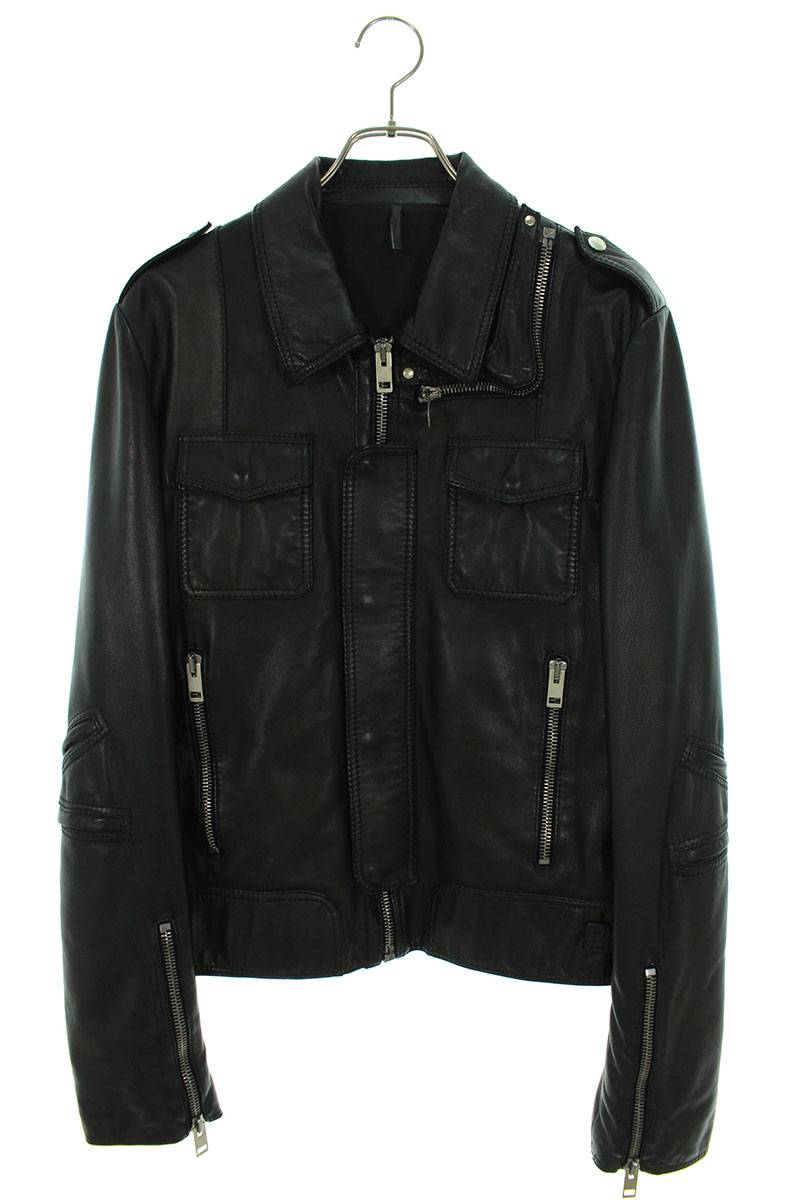 ディオールオム Dior HOMME　サイズ:46 06AW L ZIP 6HH5047001 Lジップ ラムスキンジップアップレザー..