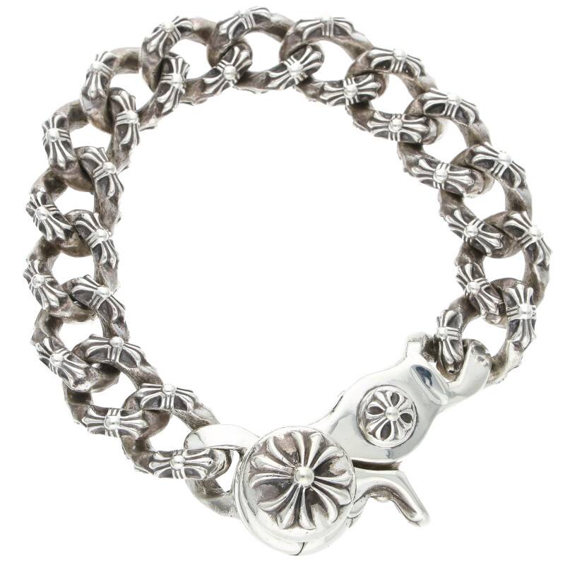 クロムハーツ Chrome Hearts　サイズ:15LINK EX FNCY CHN エクストラファンシーリンククリップ シルバーブレスレット(シルバー 146.07g)【600132】【SJ02】【小物】【中古】bb132#rinkan*B