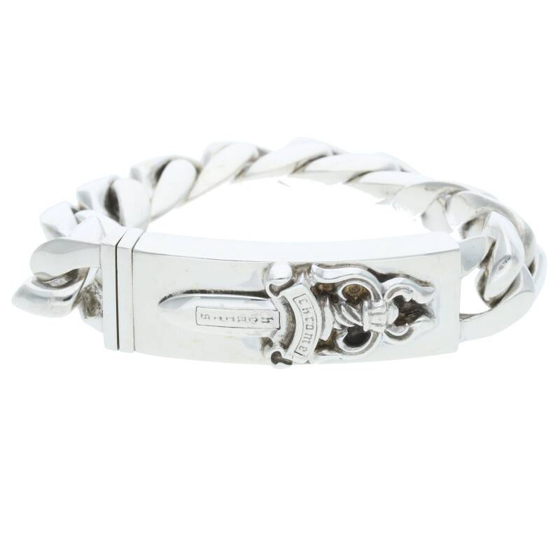 クロムハーツ Chrome Hearts　 ID DAGGER ダガーIDクラシックリンク シルバーブレスレット(シルバー 114.18g)【800132】【GZ11】【小物】【中古】bb177#rinkan*B