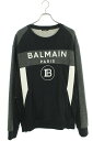 バルマン BALMAIN サイズ:L SH03989Z336 サイドジップロゴクルーネックスウェット(グレー)【401132】【BS99】【メンズ】【中古】bb315 rinkan A