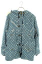 シュプリーム ルイヴィトン SUPREME LOUISVUITTON　サイズ:44 17AW LV Jacquard Denim N-3B デニムモノグラムコヨーテファーN-3Bミリタリーコート(インディゴ)【010132】【OM10】【メンズ】【中古】bb205#rinkan*B