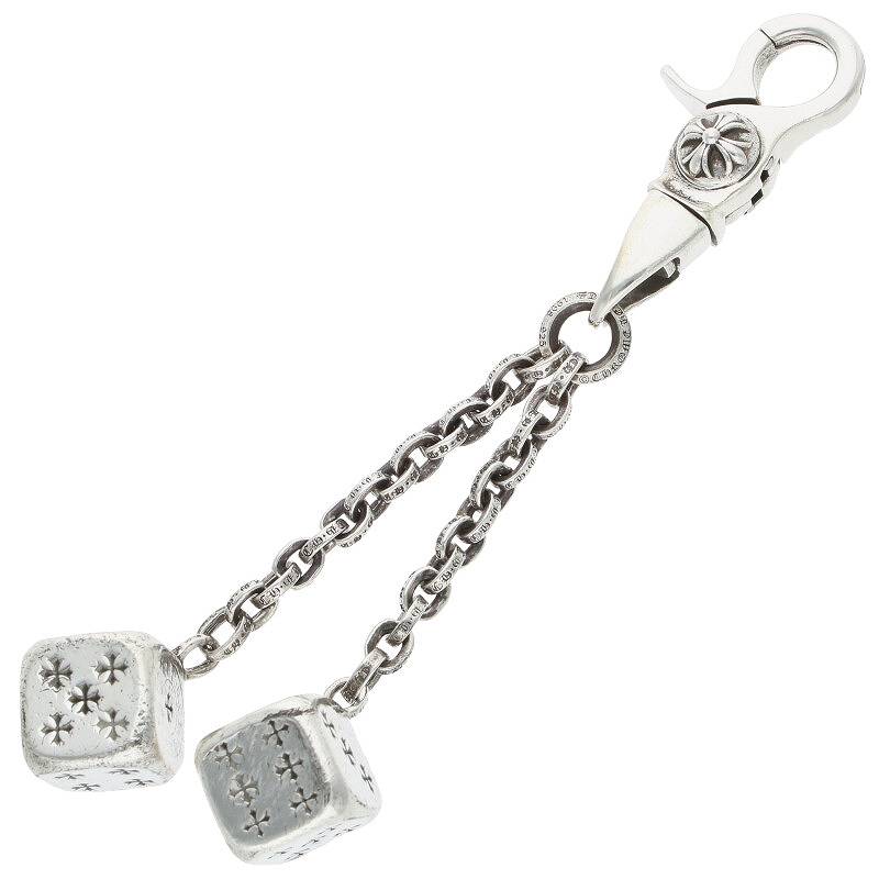 クロムハーツ Chrome Hearts　 DICE DBL ダブルダイス シルバーキーチェーン(シルバー 85.09g)【010132】【SS07】【小物】【中古】bb310#rinkan*B