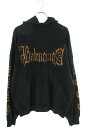 バレンシアガ BALENCIAGA　サイズ:2 23AW 739024 TOVD8 ロゴプリントクラッシュ加工パーカー(ブラック)【612132】【SS13】【メンズ】【中古】bb295#rinkan*B