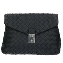 ボッテガヴェネタ BOTTEGA VENETA　 630236 イントレチャートレザークラッチバッグ(ブラック)【810132】【SB01】【小物】【中古】bb154#rinkan*A