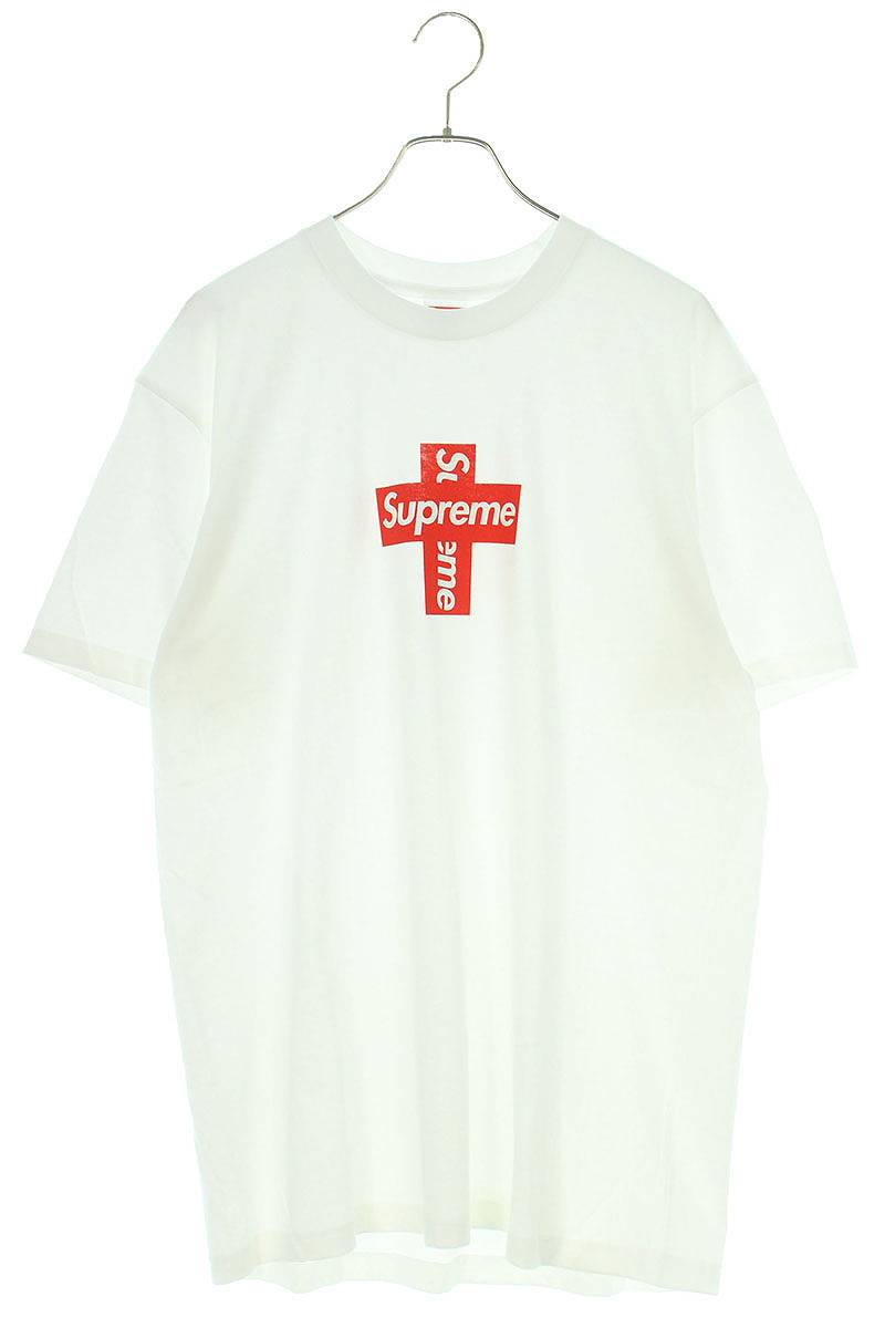 シュプリーム SUPREME　サイズ:L 20AW Cross Box Logo Tee クロスボックスロゴTシャツ(ホワイト)【415042】【NO05】【メンズ】【中古】bb327#rinkan*B