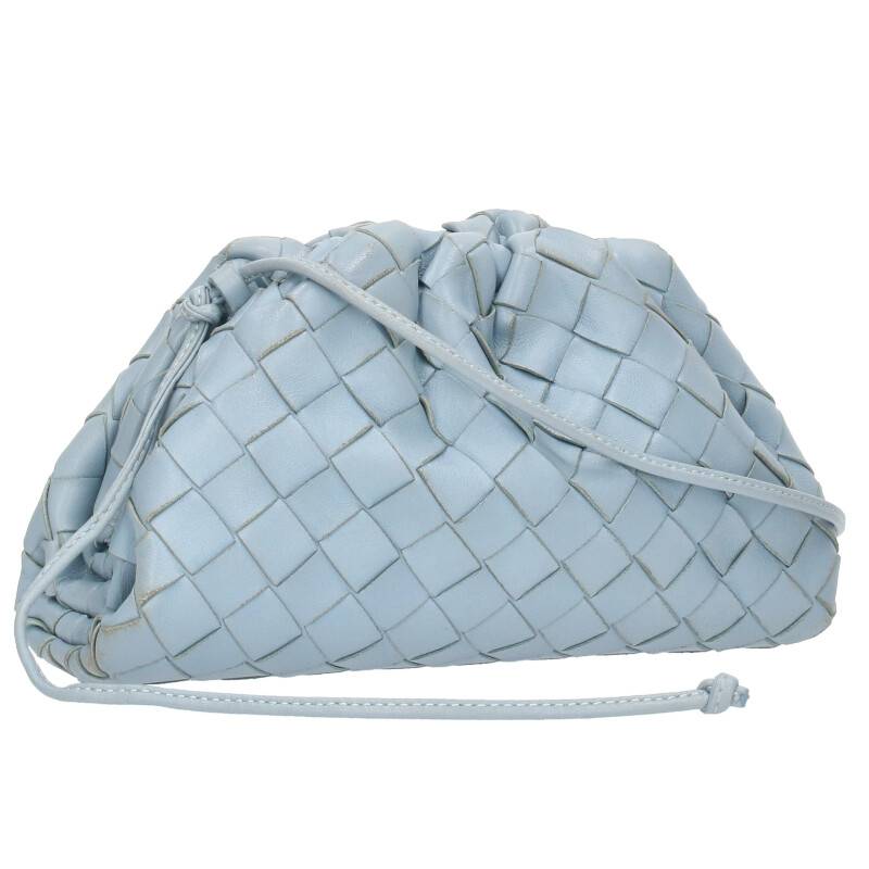 ボッテガヴェネタ BOTTEGA VENETA　 ミニ ザ・ポーチ イントレチャートレザーショルダーバッグ(ブルー)【621132】【BS99】【小物】【中古】bb51#rinkan*B