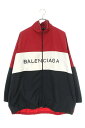 バレンシアガ BALENCIAGA　サイズ:37 508903 TXD12 ロゴプリントポプリンシャツブルゾン(レッド×ホワイト×ブラック)【801132】【SB01】【メンズ】【中古】bb310#rinkan*C