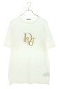ディオール DIOR ×ERL ERL サイズ:XS 23SS 313J647A0817 スラブコットンジャージーロゴ刺繍Tシャツ(ホワイト)【423052】【...