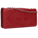 シャネル CHANEL ココマークステッチラムチェーンショルダークラッチバッグ(レッド×ゴールド)【511132】【BS55】【小物】【中古】bb132#ri...