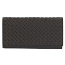 ボッテガヴェネタ BOTTEGA VENETA　 イントレチャートレザー長財布(ダークブラウン)【512132】【BS99】【小物】【中古】bb10#rinkan*S