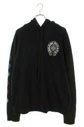 クロムハーツ Chrome Hearts　サイズ:L SWTSHRT PLVR マルチホースシュープリントプルオーバーパーカー(ブラック×マルチ)【711132】【SS13】【メンズ】【中古】bb82#rinkan*B