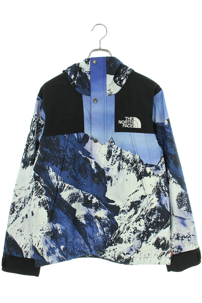 シュプリーム SUPREME ×ノースフェイス THE NORTH FACE サイズ:S 17AW The North Face Mountain Parka 総柄マウンテンパーカーブルゾン(ブルー調)【911132】【OM10】【メンズ】【中古】bb315 rinkan B