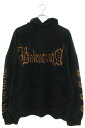 バレンシアガ BALENCIAGA　サイズ:3 23AW 739024 TOVD8 ロゴプリントクラッシュ加工パーカー(ブラック×オレンジ)【031132】【SB01】【メンズ】【レディース】【新古品】bb20#rinkan*N