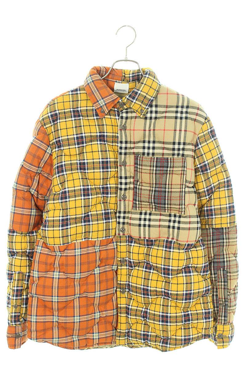 バーバリー Burberry　サイズ:XS 19AW 4559823 コントラストチェックキルティングダウンジャケット(イエロー調)【602132】【SB01】【メンズ】【中古】bb310#rinkan*B