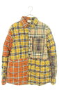 バーバリー Burberry　サイズ:XS 19AW 4559823 コントラストチェックキルティングダウンジャケット(イエロー調)【602132】【SB01】【メンズ】【中古】bb310#rinkan*B