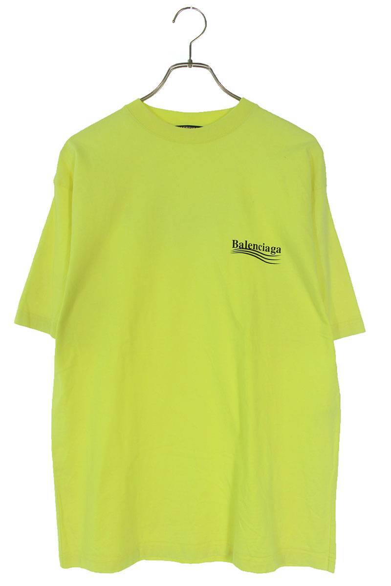 バレンシアガ BALENCIAGA　サイズ:XXS 641675 TJVF7 キャンペーンロゴオーバーサイズTシャツ(イエロー)【724042】【SS13】【メンズ】【中古】bb131#rinkan*A