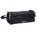 クロムハーツ Chrome Hearts　 DUFFLE セメタリークロスパッチダガージップレザーハンドバッグ(ブラック)【702132】【GZ11】【小物】【中古】bb297#rinkan*B