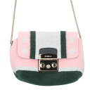 フルラ FURLA　 メトロポリス ミニ アクリルナイロンショルダーバッグ(ピンク×グリーン×シルバー調)【601042】【BS99】【小物】【中古】bb326#rinkan*B