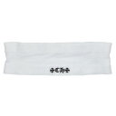 クロムハーツ（ヘアバンド） クロムハーツ Chrome Hearts　サイズ:25cm HEADBAND CH刺繍ヘアバンド(ホワイト)【802132】【GZ11】【小物】【新古品】bb20#rinkan*N