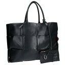 ボッテガヴェネタ BOTTEGA VENETA　 アルコトート ラージ イントレチャートレザートートバッグ(ブラック)bb316#rinkan*C