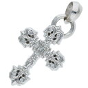 クロムハーツ Chrome Hearts　 18K FILIG CROSS-XSM P D フィリグリークロスXS PAVEダイヤ ホワイトゴールドネックレストップ(ホワイトゴールド×クリア 40.21g)【612132】【SJ02】【小物】【中古】bb17#rinkan*B