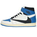 ナイキ NIKE　×フラグメントデザイン サイズ:28.5cm AIR JORDAN 1 HI OG SP FRAGMENT MILITARY BLUE DH3227-105 エアジョーダン1ハイミリタリーブルースニーカー(ホワイト×ブルー×ブラック)【912132】【FK04】【メンズ】【小物】【中古】bb131#rinkan*S