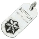 クロムハーツ Chrome Hearts　 RAISED STAR DOGTAG レイズドスタードッグタグ LA限定 シルバーネックレストップ(シルバー 23.21g)【122132】【SJ02】【小物】【中古】bb17#rinkan*B