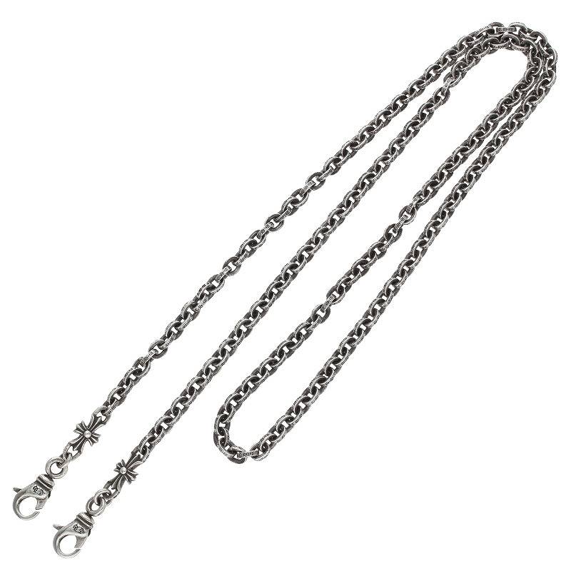 クロムハーツ Chrome Hearts　サイズ:30inch MASK PAPER CHAIN 2 CLIP マスクペーパーチェーン シルバーネックレス(シルバー 54.51g)【222132】【SS07】【小物】【中古】bb187#rinkan*B