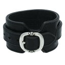 クロムハーツ Chrome Hearts　サイズ:1 RR TINY BUCKLE ロックンロール レザーブレスレット(ブラック×シルバー 総重量47.78g)【622132】【OS06】【小物】【中古】bb359#rinkan*B