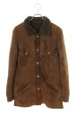 クロムハーツ Chrome Hearts　サイズ:S HUNTING JACKET クロスボタンムートンコート(ブラウン×シルバー)【401042】【SS07】【メンズ】【中古】bb134#rinkan*B