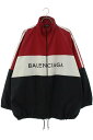 バレンシアガ BALENCIAGA　サイズ:40 508903 TXD12 ロゴプリントポプリンシャツブルゾン(レッド×ホワイト×ブラック)【801042】【OM10】【メンズ】【中古】bb355#rinkan*C