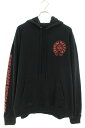 クロムハーツ Chrome Hearts　サイズ:XL WWW.CHROMEHEARTS.COM HOODIE オンライン限定ホースシューバックプリントプルオーバーパーカー(ブラック×レッド)【221042】【GZ11】【メンズ】【中古】bb92#rinkan*B