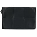 ボッテガヴェネタ BOTTEGA VENETA　 Document Case 608602 レザーイントレチャートドキュメントケースクラッチバッグ(ブラック)【511042】【BS99】【小物】【中古】bb131#rinkan*B