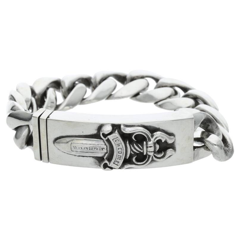 クロムハーツ Chrome Hearts　サイズ:11LINK ID DAGGER ダガーIDクラシックリンク シルバーブレスレット(シルバー 115.96g)【311042】【SS13】【小物】【中古】bb315#rinkan*B