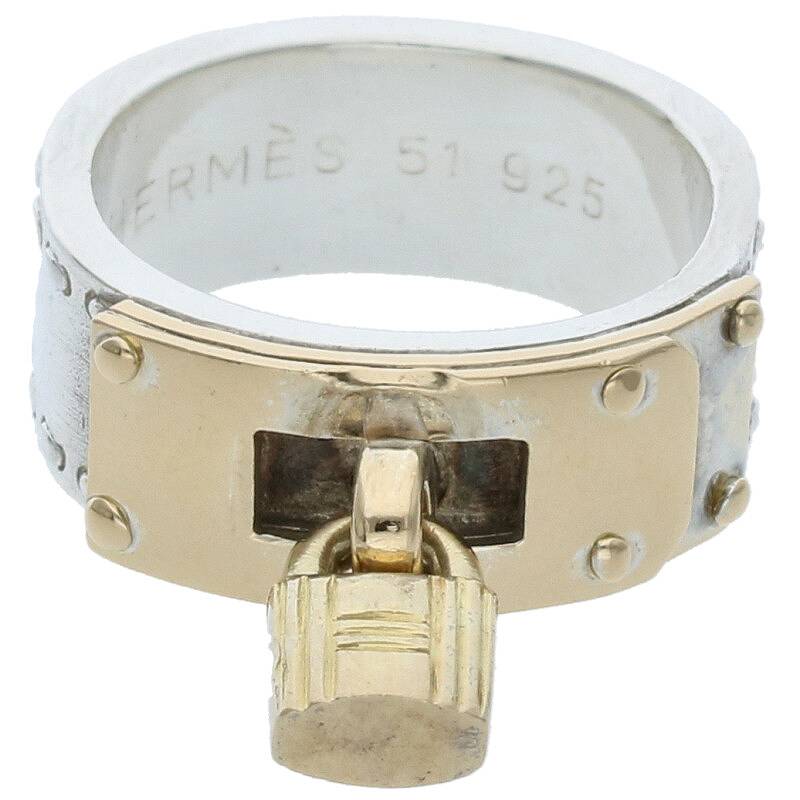 エルメス HERMES サイズ:9.5号 ケリー K18YGシルバーコンビリング(シルバー×イエローゴールド 10.48g)【911042】【HJ12】【小物】【中古】bb355#rinkan*B
