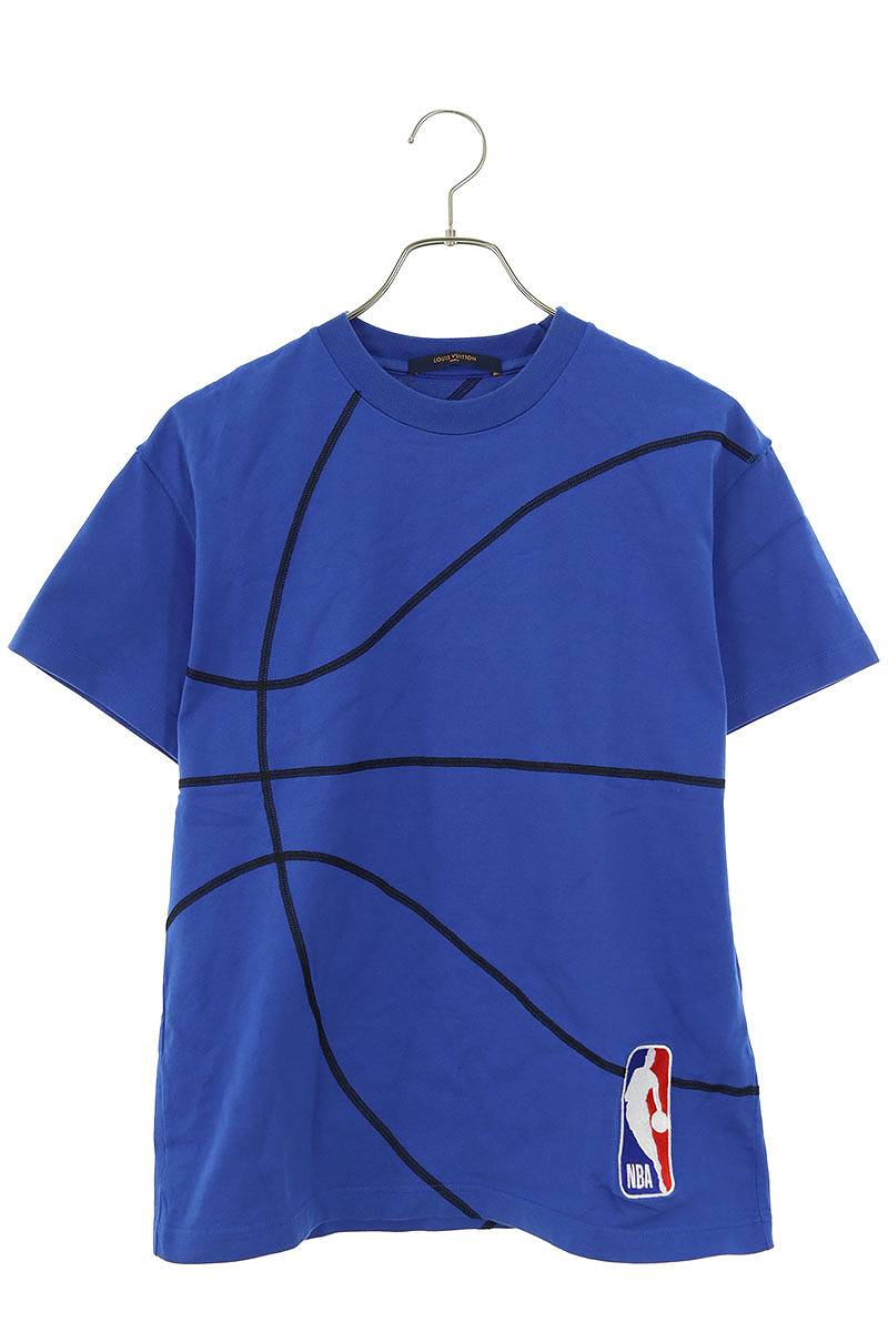 ルイヴィトン LOUISVUITTON　×NBA サイズ:XS 21S RM211M NPG HKY22W エンブロイダリーディテールTシャツ(ブルー)【415042】【OM10】【メンズ】【中古】bb216#rinkan*B