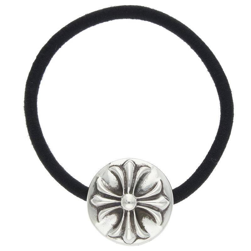 クロムハーツ Chrome Hearts　 HAIRBAND クロスボールボタンヘアゴム シルバーコンチョ(シルバー 総重量16.32g)【811042】【NO05】【小物】【中古】bb76#rinkan*B