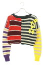 クロムハーツ Chrome Hearts サイズ:M クロスパッチ付きショート丈ニット(レッド×グレー×イエロー)【811042】【GZ11】【メンズ】【中古】...