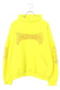 バレンシアガ BALENCIAGA サイズ:1 24SS 761458 TPVN7 ファイヤーロゴプリントパーカー(イエロー×レッド)【811042】【OM10...