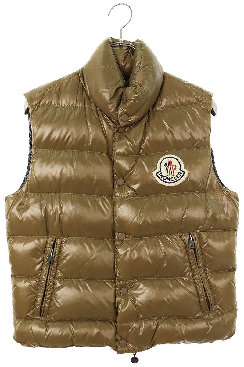 モンクレール MONCLER サイズ:1 TIBET チベット ワッペン付ジップアップダウンベスト(カーキ調)【421042】【BS99】【メンズ】【中古】bb132 rinkan B