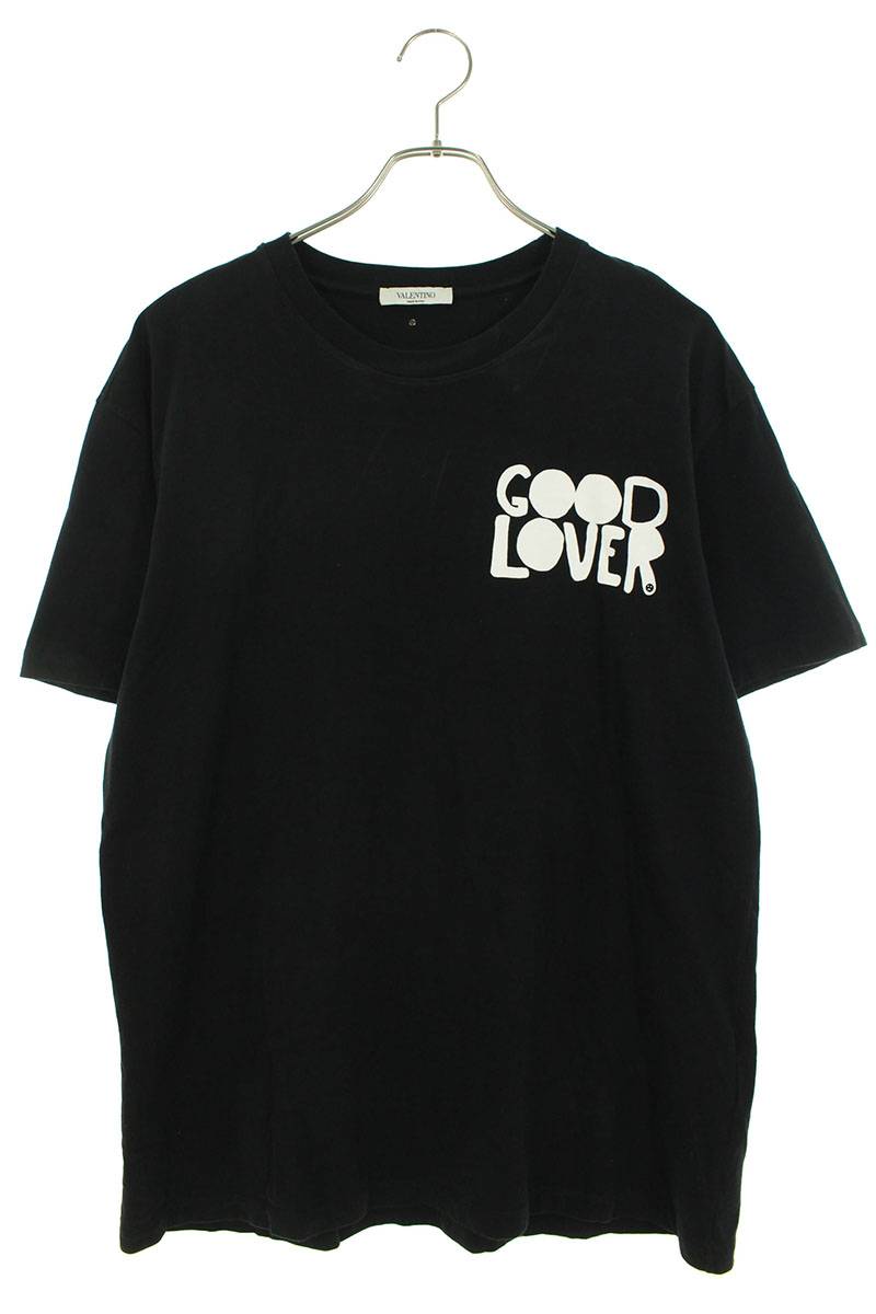 ヴァレンティノ VALENTINO　サイズ:L UV0MG10V6WM GOODLOVERTシャツ(ブラック)【102042】【BS99】【メンズ】【中古】bb216#rinkan*B