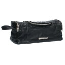 クロムハーツ Chrome Hearts　 DUFFLE セメタリークロスパッチダガージップレザーハンドバッグ(ブラック)【721042】【SJ02】【小物】【中古】bb17#rinkan*A