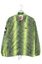 シュプリーム SUPREME ×ノースフェイス THE NORTH FACE サイズ:S 18SS Snakeskin Taped Seam Coaches Jacket スネーク総柄テープドシームコーチブルゾン(グリーン調)【102042】【FK04】【メンズ】【中古】bb212 rinkan B