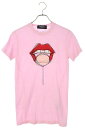 ディースクエアード DSQUARED2　サイズ:XXS S75GC0782 リップキャンディープリントTシャツ(ピンク)【602042】【BS99】【メンズ】【中古】bb380#rinkan*B