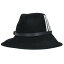 グッチ GUCCI　×アディダス adidas サイズ:L FELT FEDORA HAT ライン刺繍レザーストラップ付ハット(ブラック×ホワイト)【102042】【OM10】【小物】【中古】bb344#rinkan*C