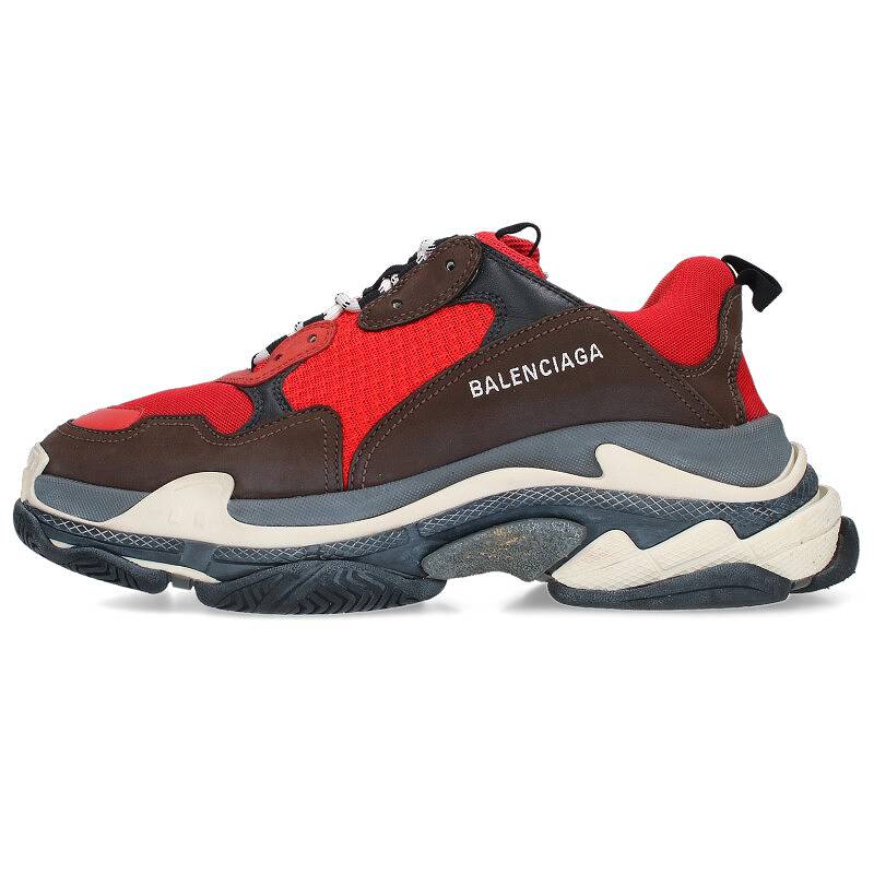 バレンシアガ BALENCIAGA　サイズ:43 TRIPLE S TRAINERS トリプルエスレースアップスニーカー(レッド×ブラック)【202042】【NO05】【メンズ】【小物】【中古】bb390#rinkan*B