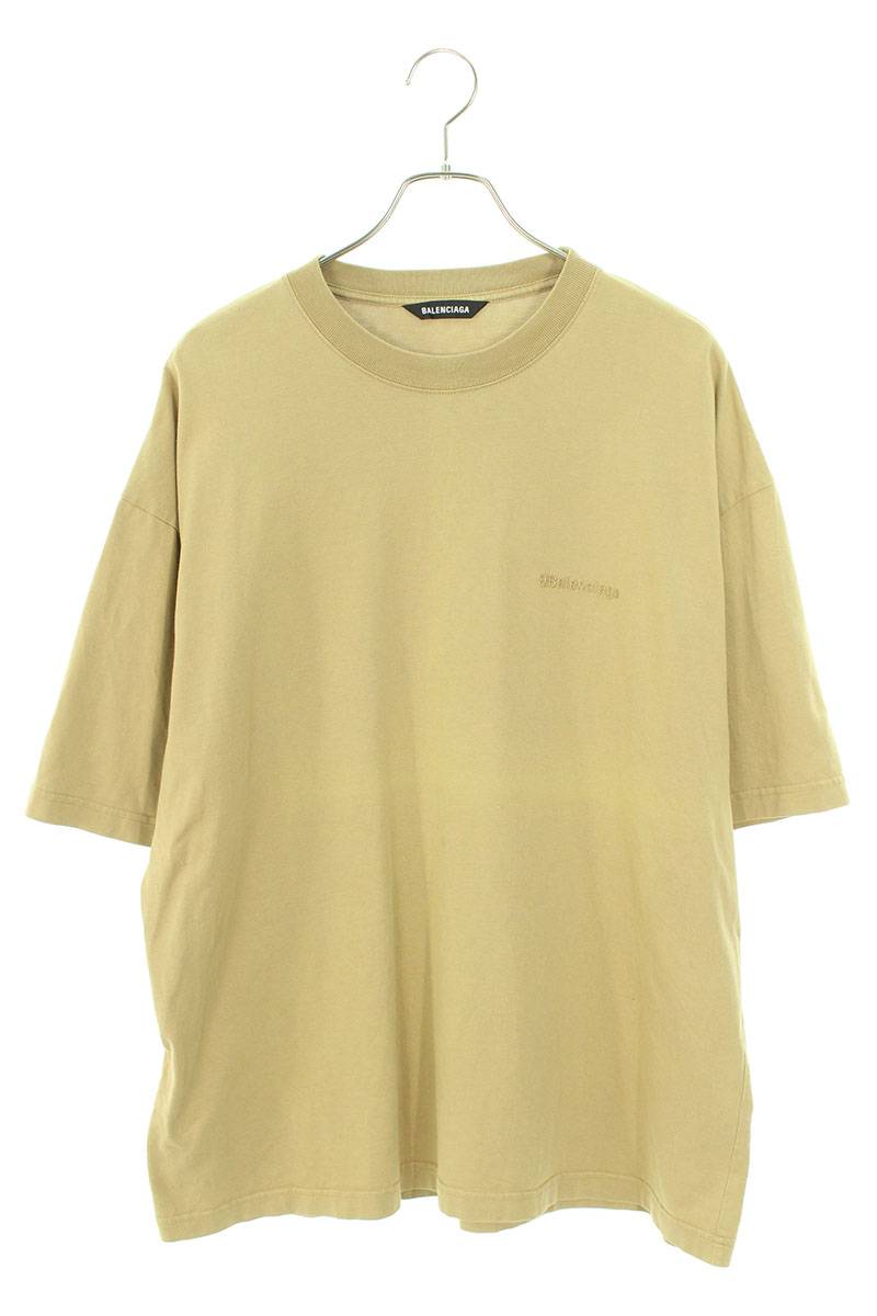 バレンシアガ BALENCIAGA　サイズ:L 612966 TJV87 BBロゴ刺繍Tシャツ(ベージュ)【724042】【SS13】【メンズ】【中古】bb409#rinkan*B