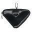 プラダ PRADA　 1TL433 トライアングルロゴブラッシュドレザーポーチ(ブラック)【112042】【NO05】【小物】【中古】bb51#rinkan*B