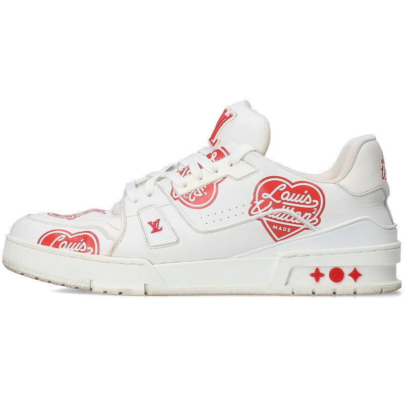 ルイヴィトン LOUISVUITTON　サイズ:8 LVトレイナー・ライン NIGOローカットハートスニーカー(ホワイト×レッド)【602042】【OM10】【メンズ】【小物】【中古】bb51#rinkan*Bのサムネイル